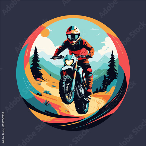 illustration of a motocross