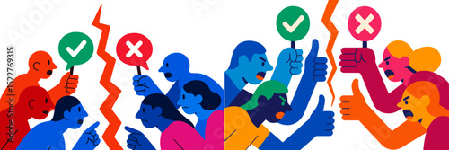 Conflicting opinions expressed through animated characters in a debate setting