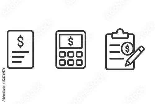 Financial documents, calculator, and notepad representing bookkeeping tasks in an office environment
