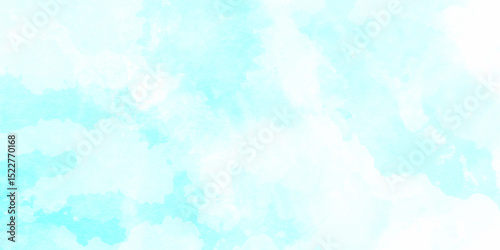 Soft sky-blue paint aquarelle hand-painted watercolor background design. beautiful bright blue paper texture. grunge effect light sky-blue shades watercolor background. watercolor scraped background.