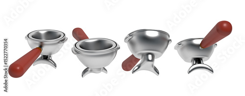 Professional Espresso Portafilter 3d render illustration icon