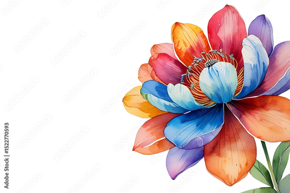 Fototapeta premium watercolor painting flower