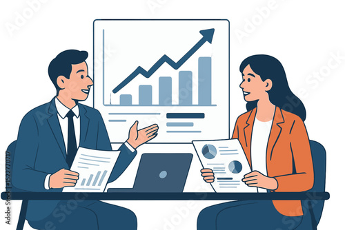 business woman with graph