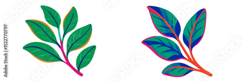 Colorful illustration of lush green leaves ideal for design and decoration purposes