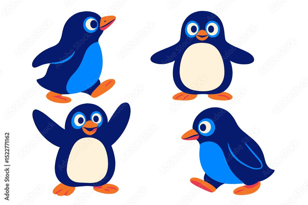 Fototapeta premium set of cartoon birds