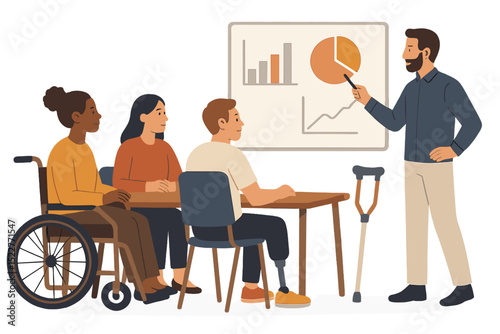 Discussion on business strategy and planning with a diverse group in a modern meeting space