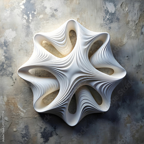 white abstract shape and textured background