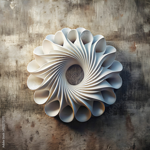 white abstract shape and textured background
