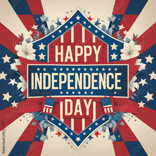 Happy Independence Day greeting card 4th July