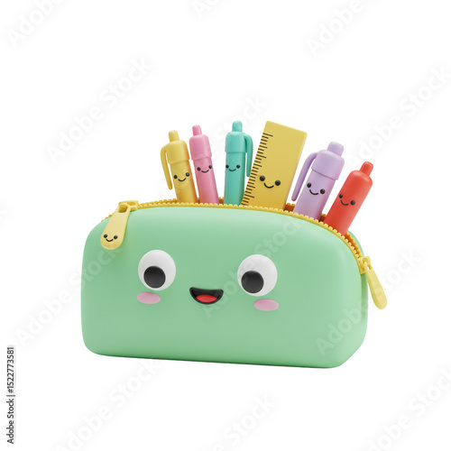3d Kawaii Adorable Stationery Case Filled with Colorful Writing and Drawing Supplies