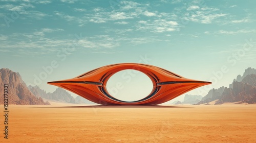 Mirage shaped like futuristic transport in endless desert, innovation and unreachable progress,