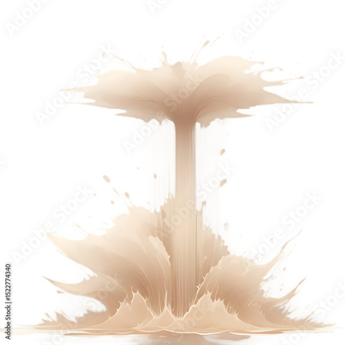 Beige paint explosion art abstract concept