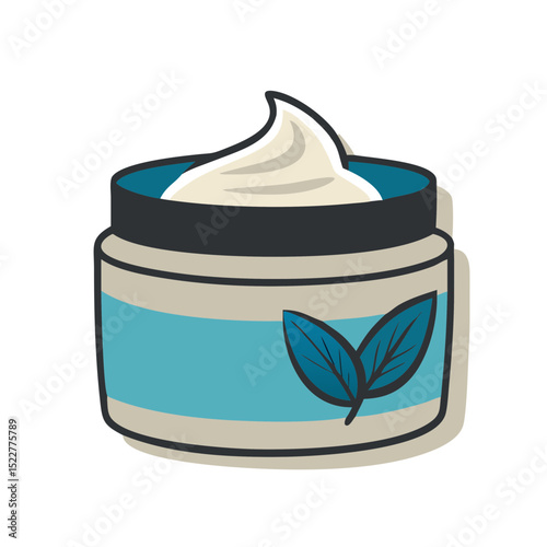 Herbal cream container in modern design with turquoise color  