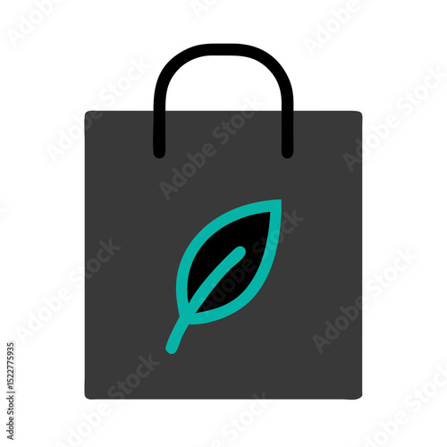 Eco-friendly shopping bag with leaf design in minimalist style  