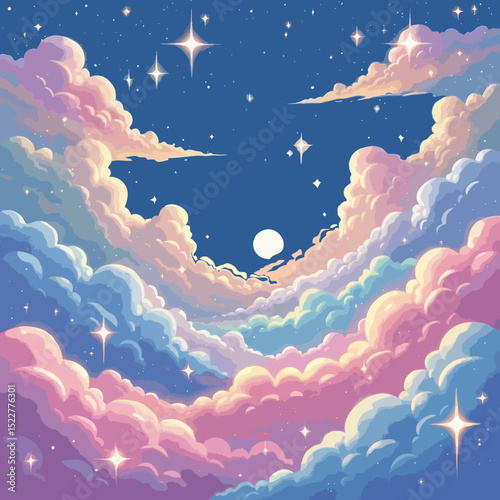 serene pastel night sky