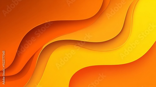 Colorful orange and yellow gradient fluid waves background with abstract futuristic design. Modern vibrant dynamic curved lines creating summer heat, energy, motion and creative digital style