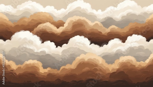 Soft, layered clouds in warm tones
