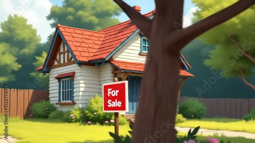 Cartoon house with 