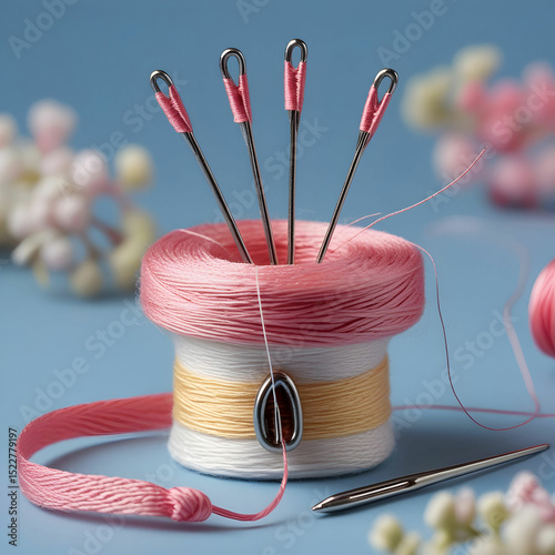 Tailors needle with thread kawaii