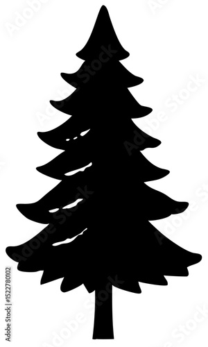 Tree and forest silhouettes vector. trees and wilderness elements illustration on transparent background