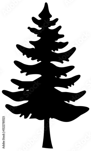 Tree and forest silhouettes vector. trees and wilderness elements illustration on transparent background