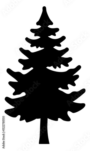 Tree and forest silhouettes vector. trees and wilderness elements illustration on transparent background