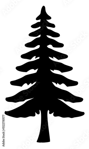 Tree and forest silhouettes vector. trees and wilderness elements illustration on transparent background