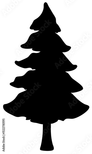 Tree and forest silhouettes vector. trees and wilderness elements illustration on transparent background
