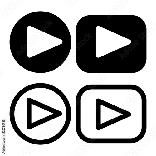 player interface icon. play button icon. Play and pause buttons icon set, ideal for media players. Vector illustration