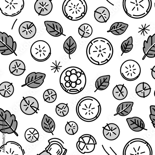 葉と実のパターンデザイン｜Leaf and Fruit Seamless Pattern