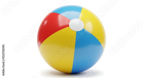Free Download Colorful Beach Ball Isolated on White Background Symbolizing Summer Fun and Recreation - GFXLoad