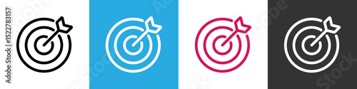 Arrow in target icon. Success and strategy symbol. Hitting the target. Business or career achievements concept. Vector