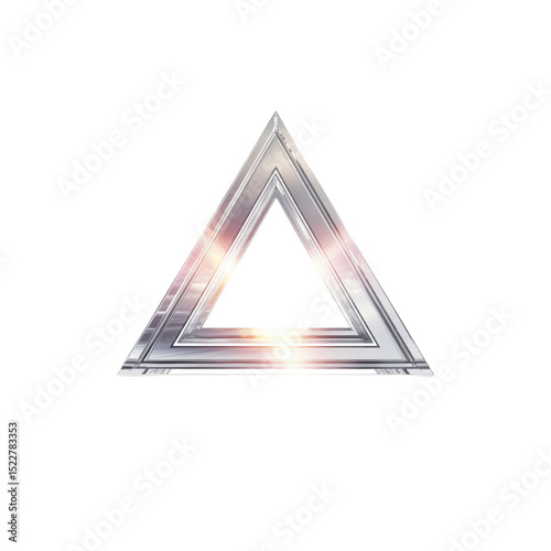 Luminous Silver Triangle Frame Abstract Geometric Design Element
