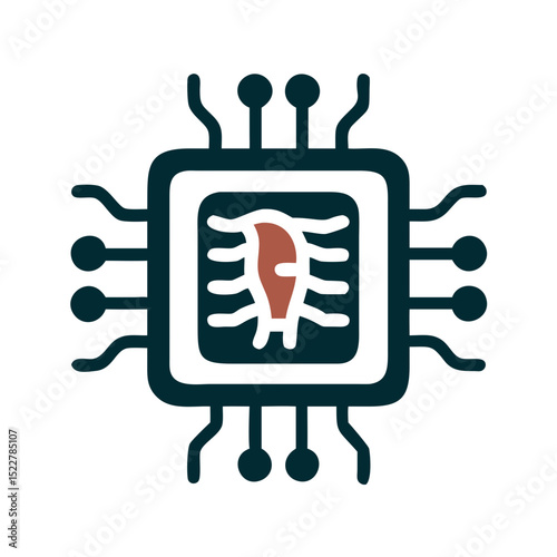 Chip implant design with abstract circuitry illustration  
