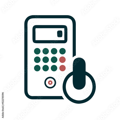 Digital lock with keypad and power button in simple design  