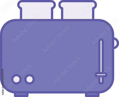 Colored Toaster Icon. Vector Illustration. Kitchen Electrical Appliance for Toasting Bread Slices. Home Appliances Concept
