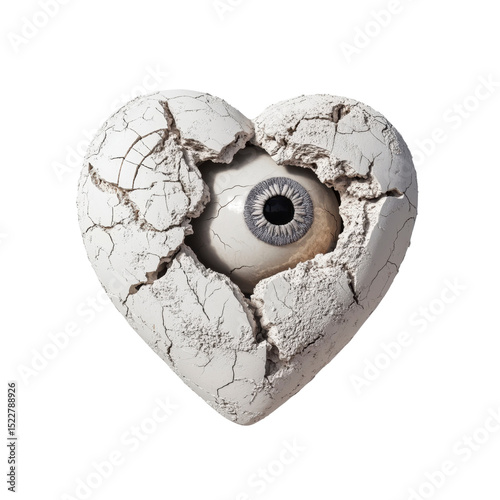 Broken Heart with Eye - Symbol of Vulnerability and Insight