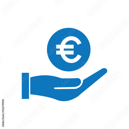 hand holding euro sign photo