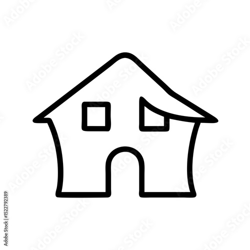 A sleek minimalist black and white house  design ideal for branding logos icons and stylish website graphics offering scalable quality for various applications.