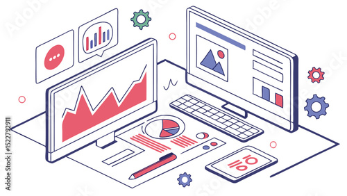 vector illustration of a business graph