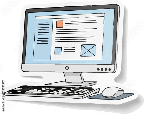 Desktop Computer (Monitor with clean UI display)