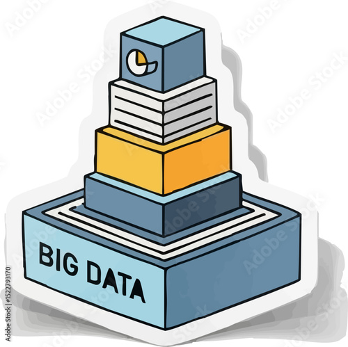 Big Data (Stacked cubes representing data)