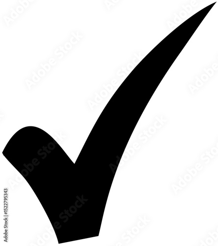 Bold Black Checkmark High-Resolution Vector Graphic for Design Projects