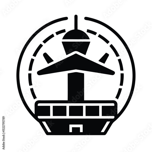 Air Traffic Control Icon Outline Vector Illustration