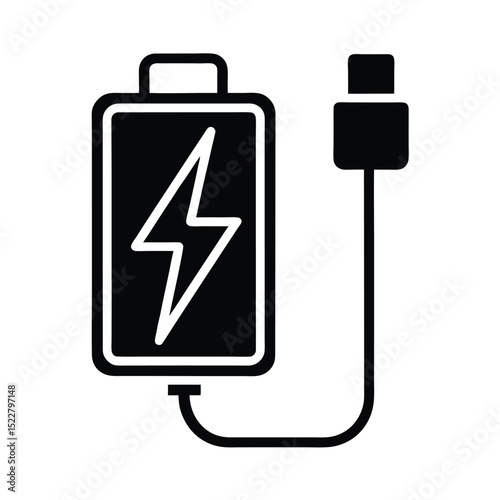 Charging Icon Outline Vector Illustration