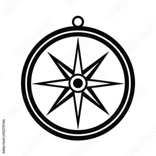 Compass Icon Outline Vector Illustration