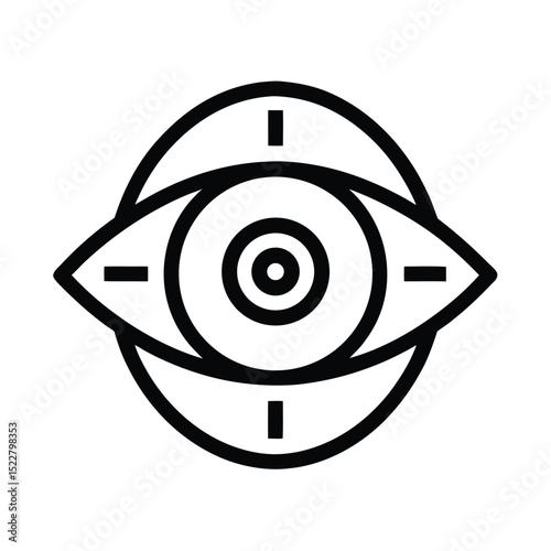 Eye Scan Icon Outline Vector Illustration