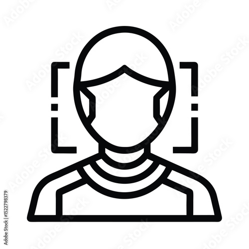 Facial Recognition Icon Outline Vector Illustration