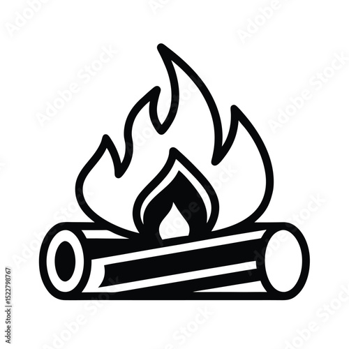 Firewood Icon Outline Vector Illustration