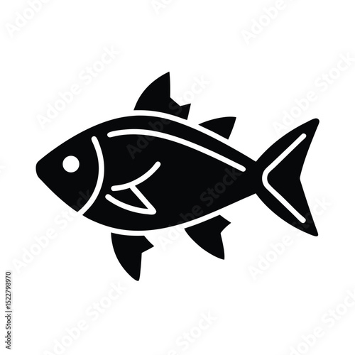 Frozen Fish Icon Outline Vector Illustration